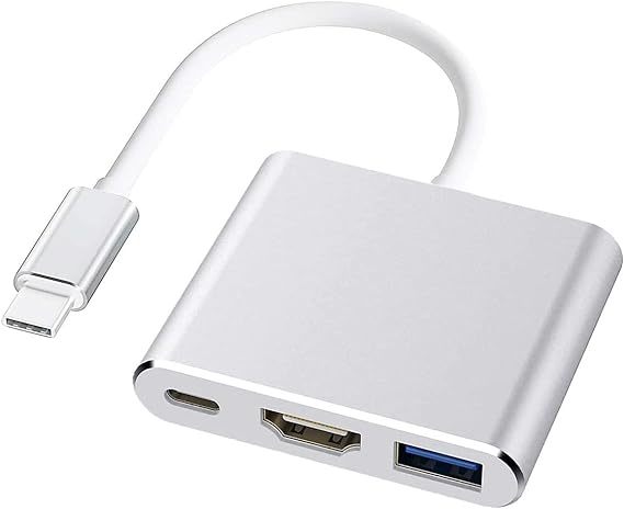 USB Type C to HDMI 3 in 1 USB C ハブ [４K 解像度 hdmiポート+USB 3.0ポート+USBタイプC急速PD充電ポート] 変換 アダプタ (Silver)_画像1