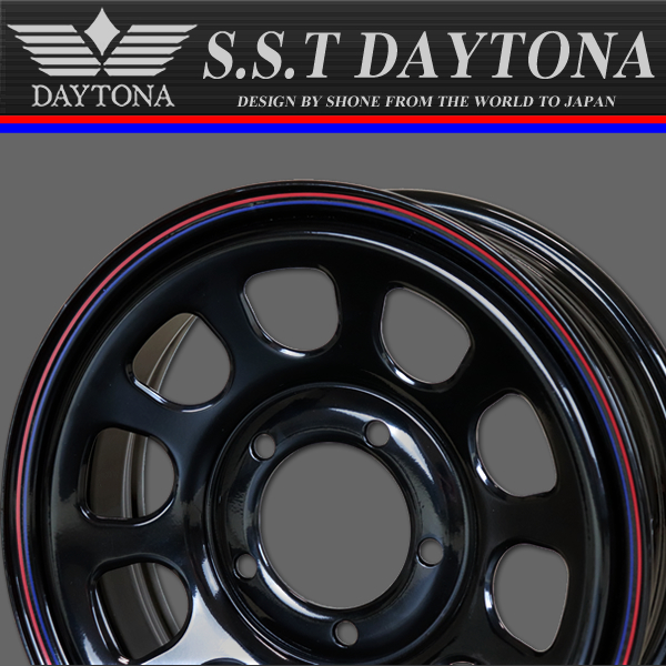 新品 1本価格 業者様 送料無料 SHONE SST DAYTONA デイトナブラック 赤青 16×5.5J 5穴 139.7mm ET+20 ジムニー スチール 特価 NO,SH183_画像2