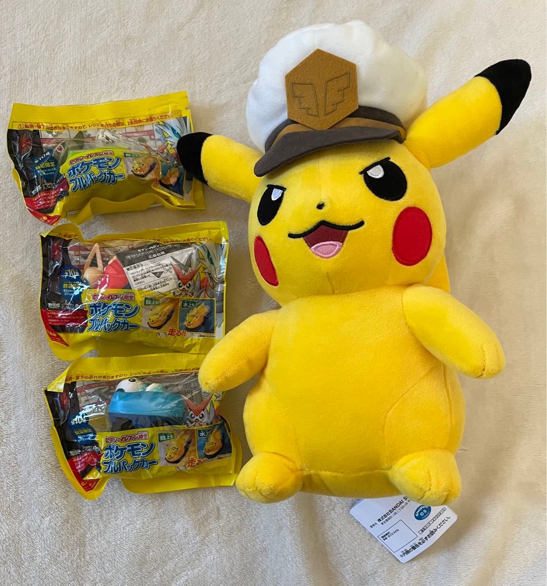 値下げしました！ポケットモンスター ピカチュウ ぬいぐるみ プルバックカー　未開封