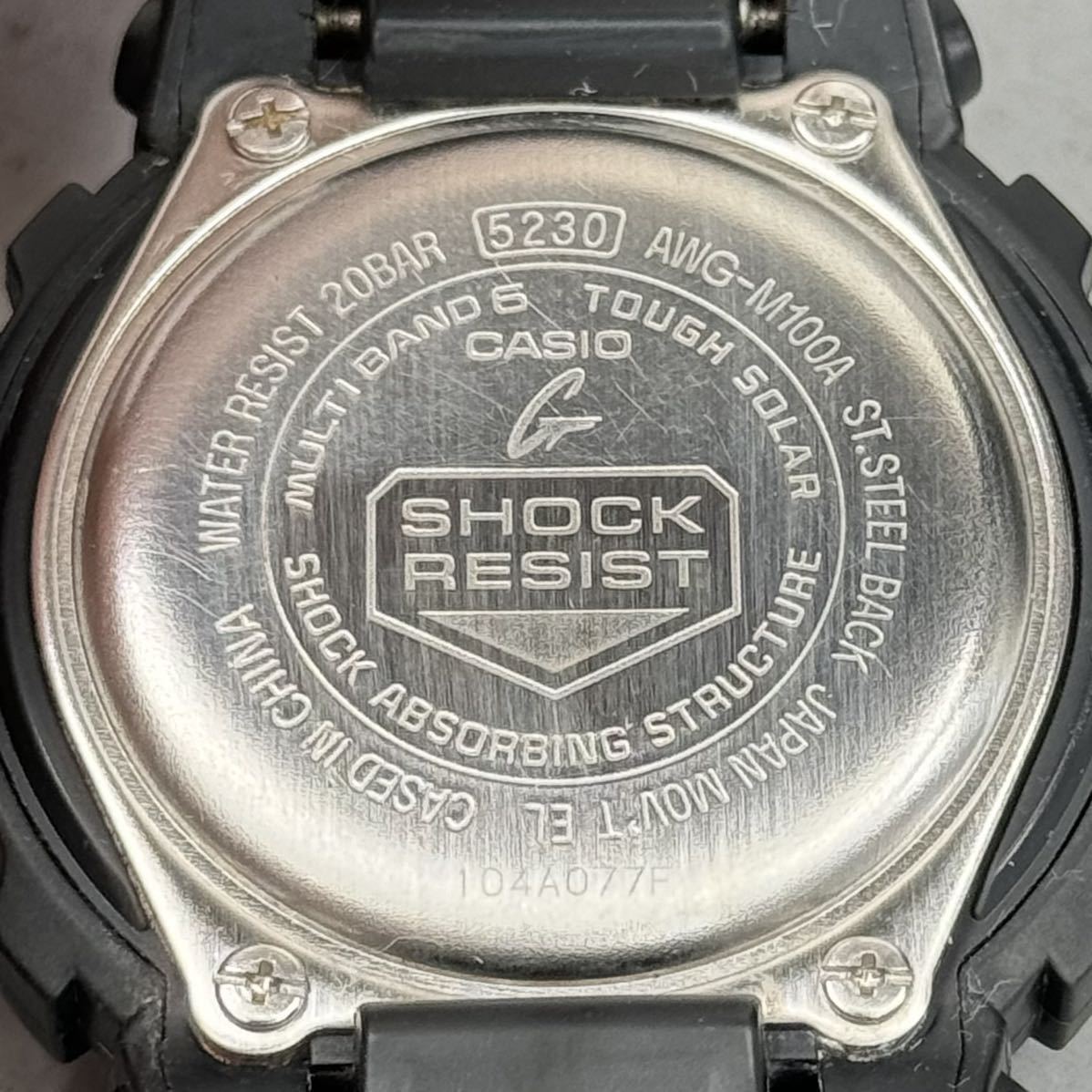 良品 G-SHOCK AWG-M100A-1AJF タフソーラー 電波受信 電波ソーラー マルチバンド6 アナログ/デジタル アナデジ ブラック ブルー 反転液晶_画像8