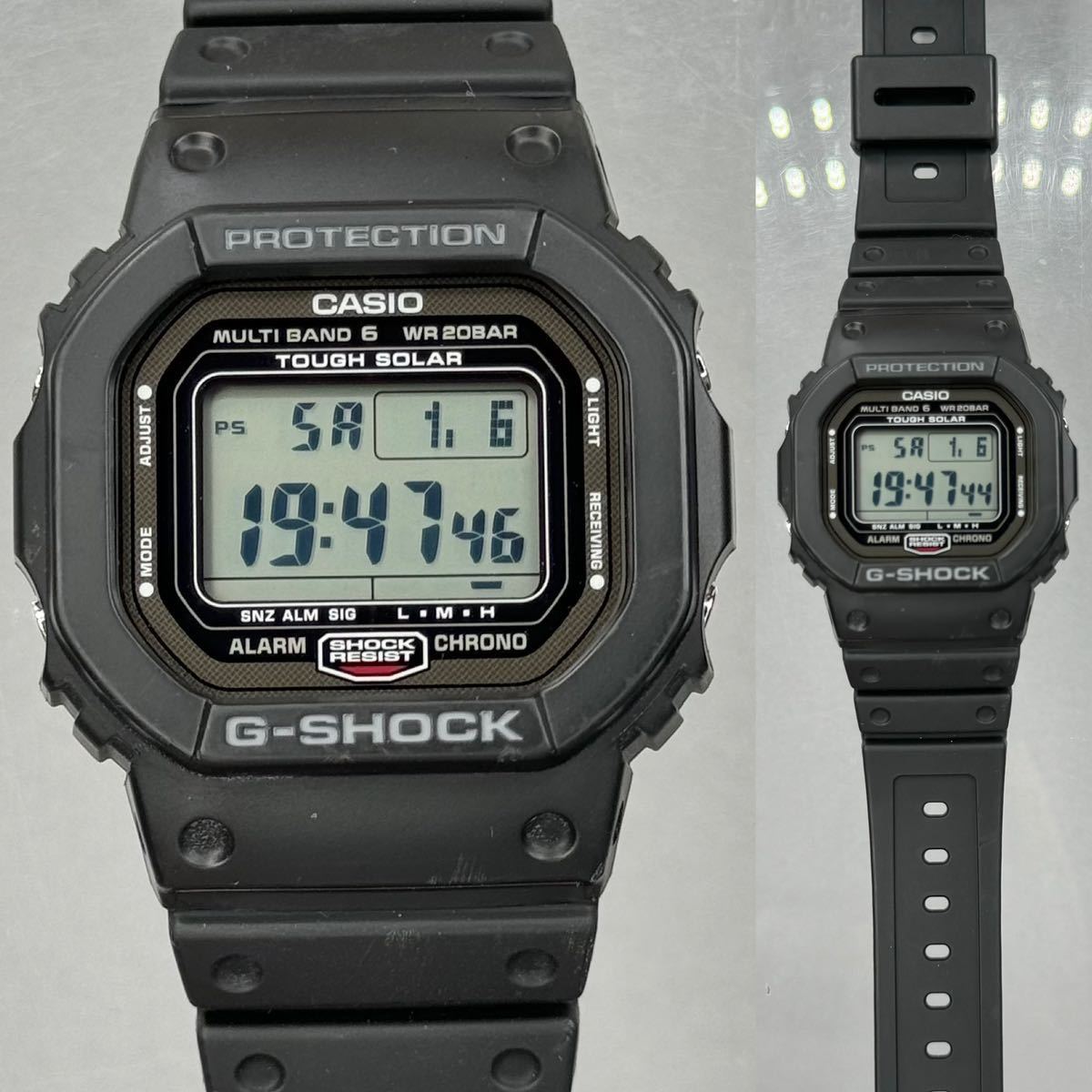 極美品 G-SHOCK GW-5000-1JF タフソーラー 電波受信 電波ソーラー マルチバンド6 ブラック スクウェア スクリューバック ソフトウレタン_画像3