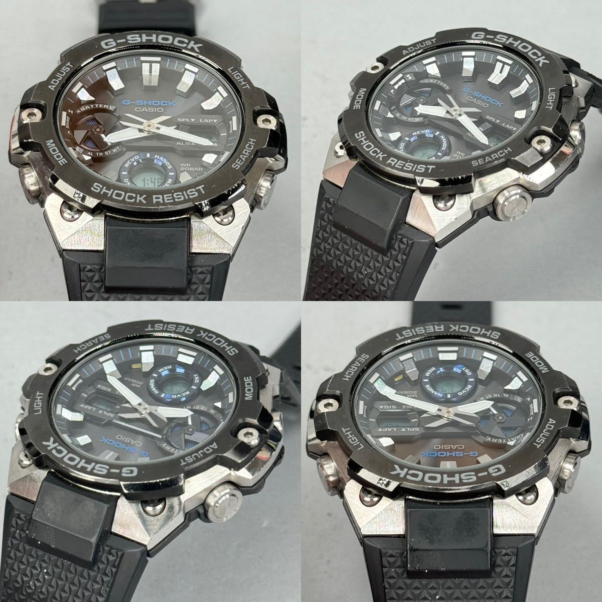 美品 G-SHOCK GST-B400-1A2JR GスチールG-STEEL ファイヤーパッケージ22 タフソーラー Bluetooth搭載モバイルリンク アナデジ ブラック_画像4