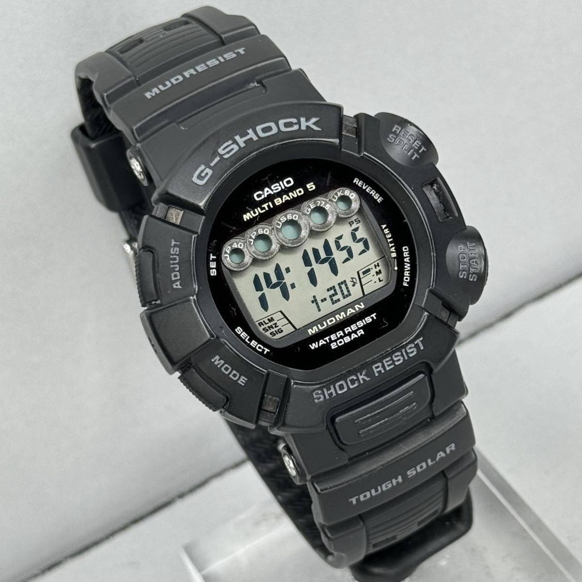 極美品 G-SHOCK GW-9000-1JF MUDMAN マッドマン タフソーラー 電波受信 電波ソーラー マルチバンド5 ブラック デジタル マッドレジスト_画像2