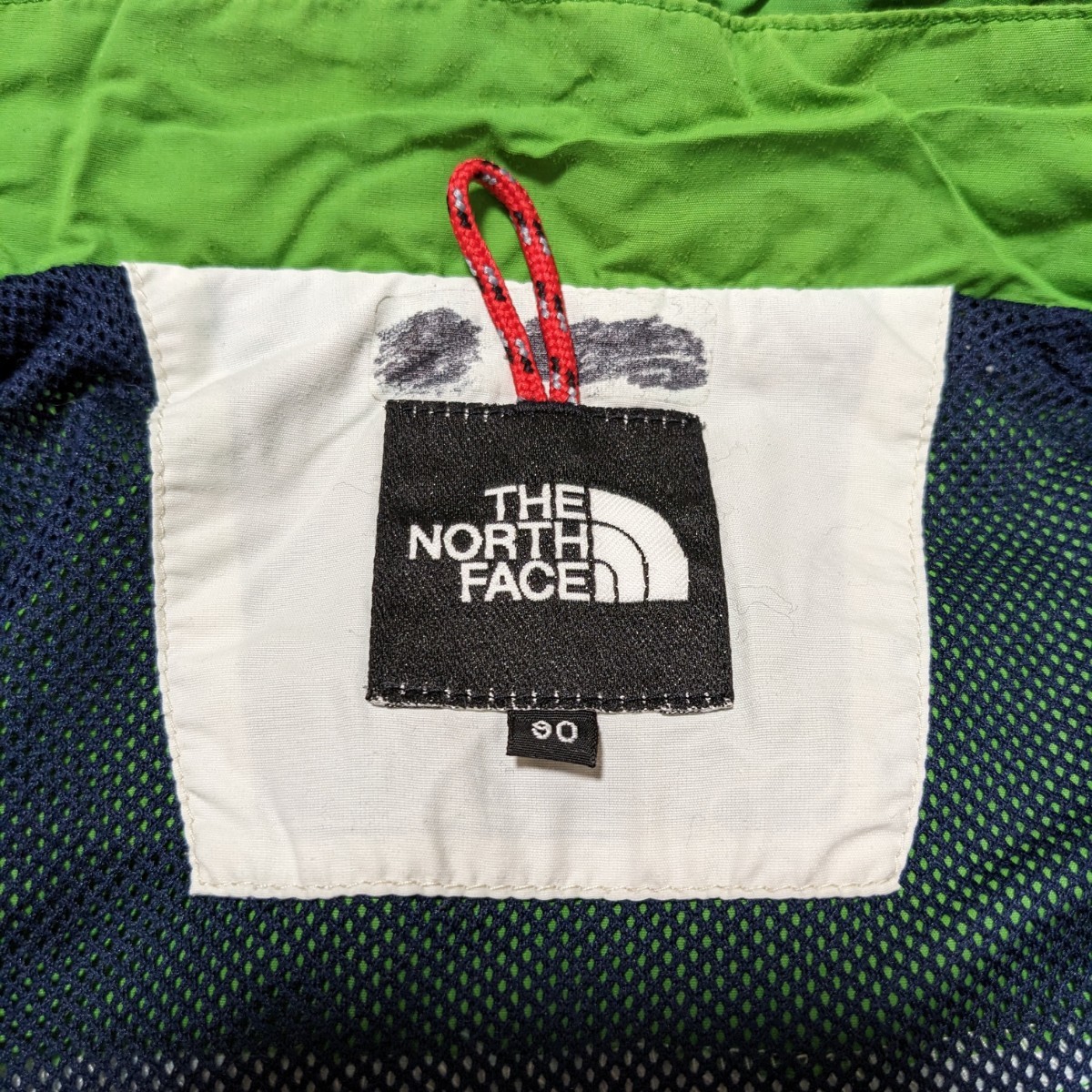 ☆WA1 THE NORTH FACE ザノースフェイス 90 男の子 男子 長袖 ジャンパー ウインドブレーカー グリーン ブルー 薄手 フード取り外し_画像8