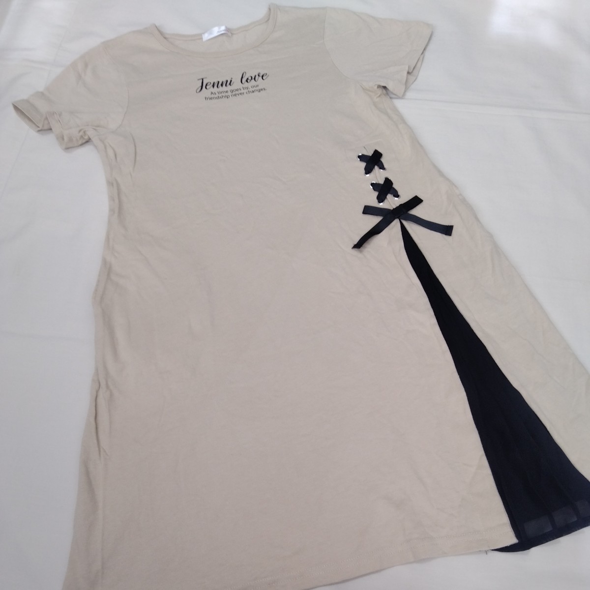 ☆SA1 まとめ 6枚 セット 福袋 女子 160 Tシャツ 半袖 Tシャツ ZARA ザラ JENNI ジェニー 肩開き ワンピース ピンク 水色 黄色 ベージュ_画像7