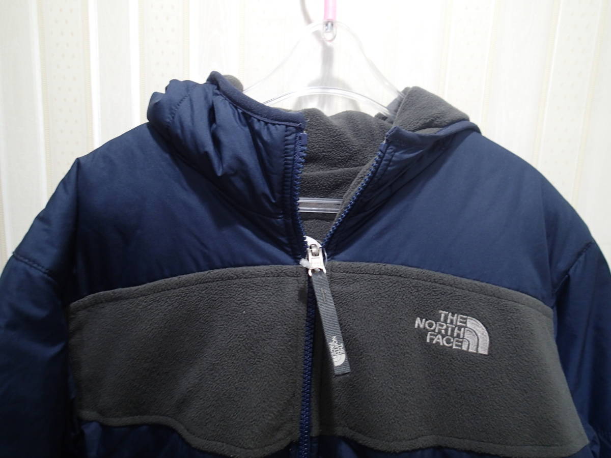 ★ザ ノース フェイス/THE NORTH FACE 150㎝★リバーシブルジャンパー（ネイビー・グレイ）/フード付きｓ823_画像2