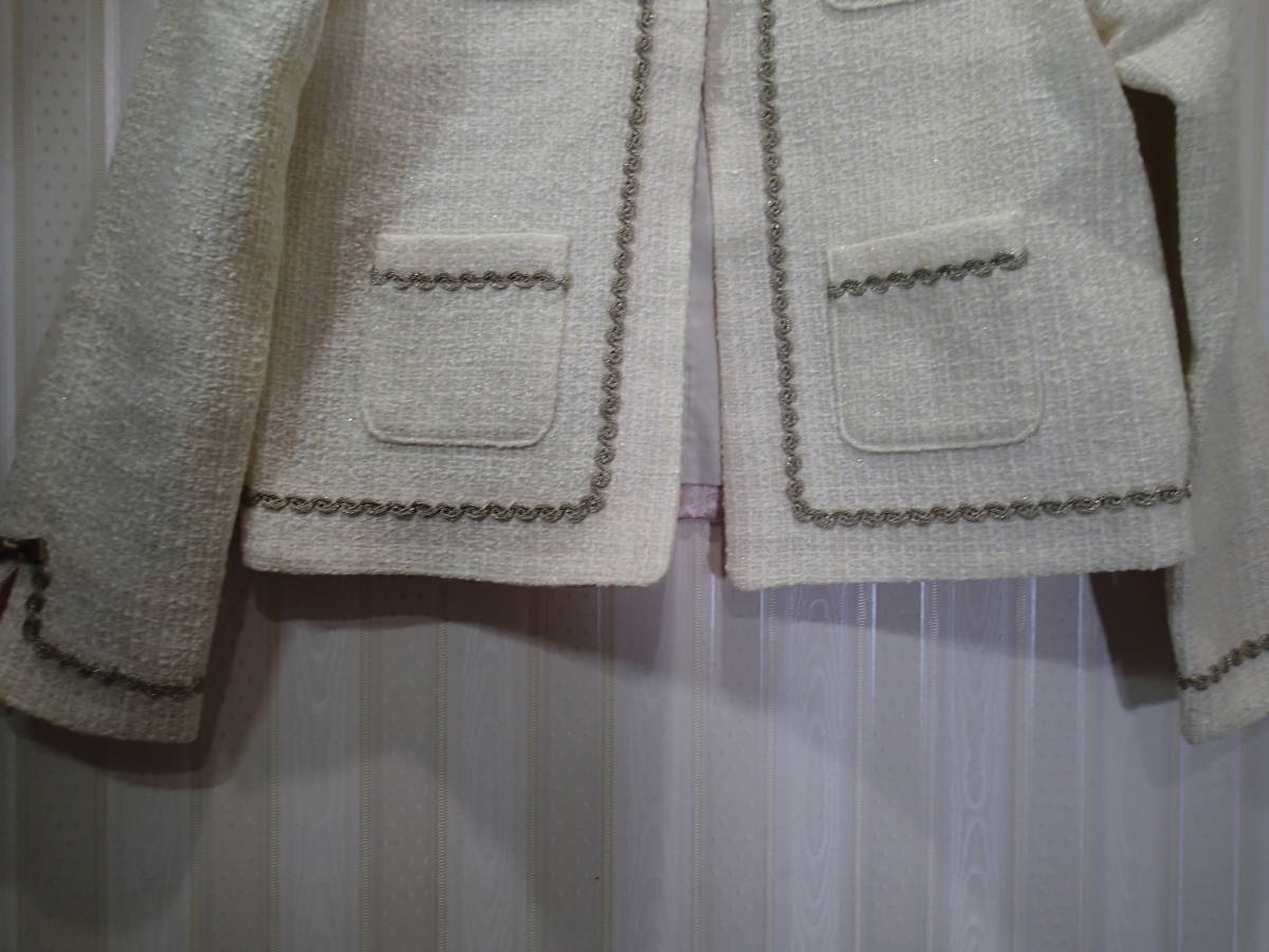 * Pom Ponette /pom ponette 135.* for girl formal jacket ( lining attaching ) cream color / bolero manner ( front hook stop 3.)s893