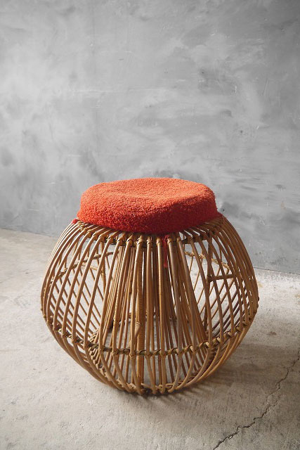 アンティーク　フランス　JANINE ABRAHAM & DIRK JAN ROL RATTAN STOOLS　B [csw-2062]　スツール　チェア　椅子　店舗什器_画像1