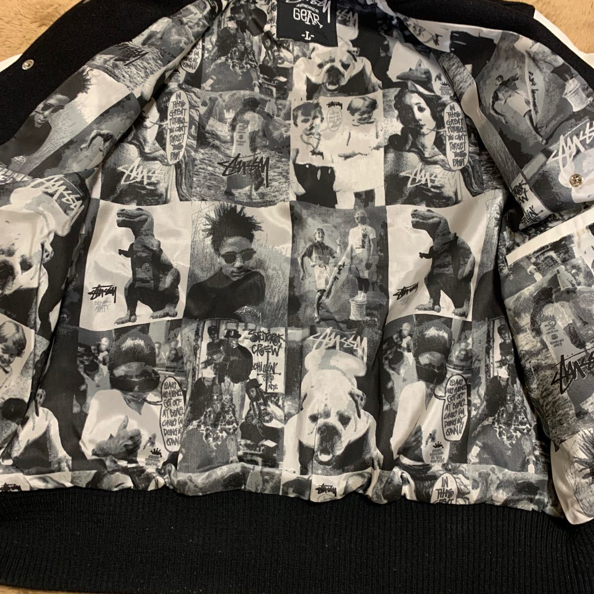 STUSSY xxv ステューシー 袖革スタジャン JKT 25周年 日本限定 STUSSY xxv ステューシー 袖革スタジャン JKT 25周年 日本限定