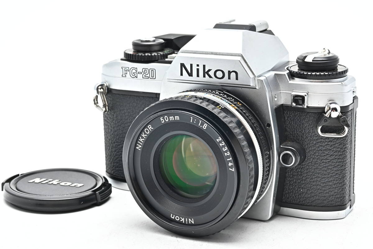 1B-549 Nikon ニコン FG-20 Ai-S NIKKOR 50mm f/1.8 一眼レフフィルムカメラ マニュアルフォーカス_画像1