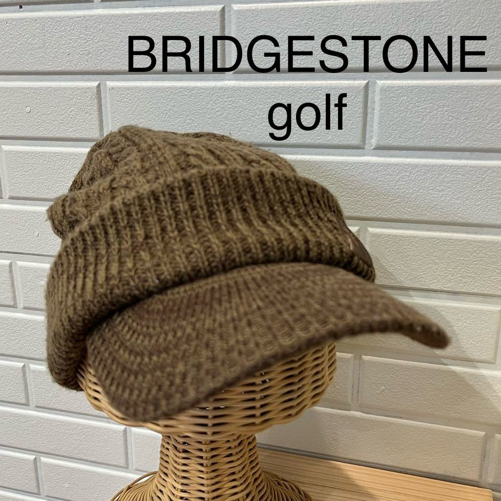 BRIDGESTONE golf ブリヂストン ゴルフ ニット帽 キャップ 帽子 つば付き アクリル 刺繍ロゴ 玉mc2447_画像1