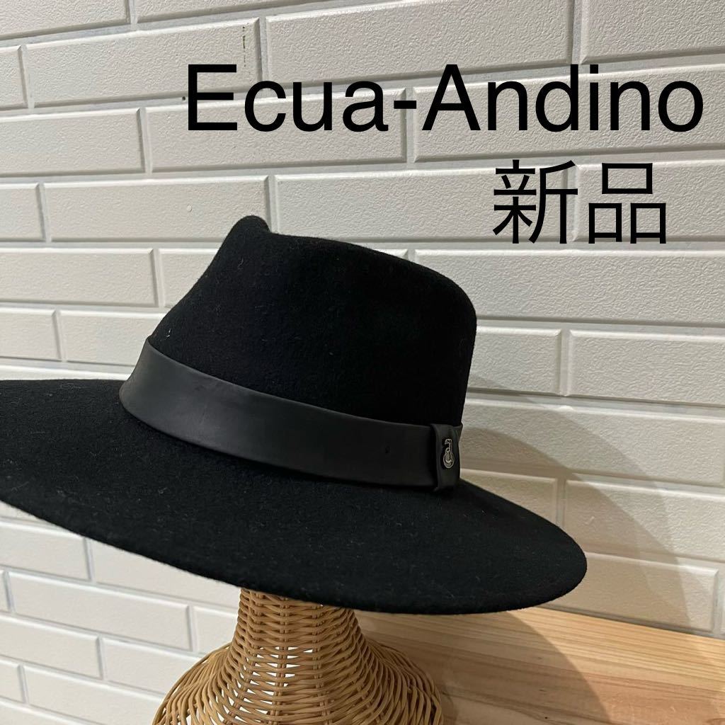 新品 Ecua-Andino エクアアンディーノ 定価12100 HAT フェルトハット 中折れハット エクアドル製 ピンバッジ付き WOOL ウール 玉mc2515_画像1