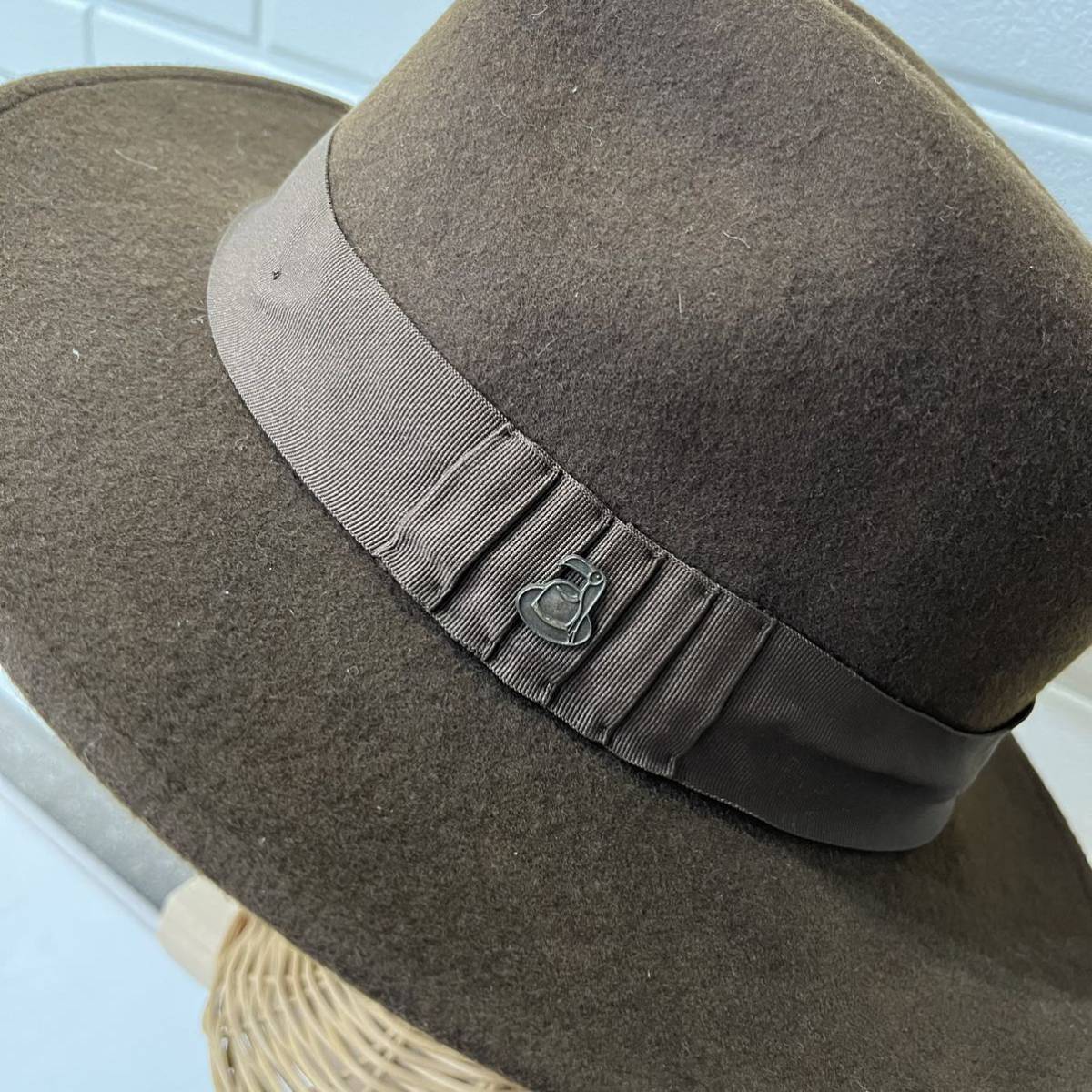 新品 Ecua-Andino エクアアンディーノ HAT フェルトハット 中折れハット エクアドル製 ピンバッジ付き ソフト帽 WOOL ウール 玉mc2507_画像6