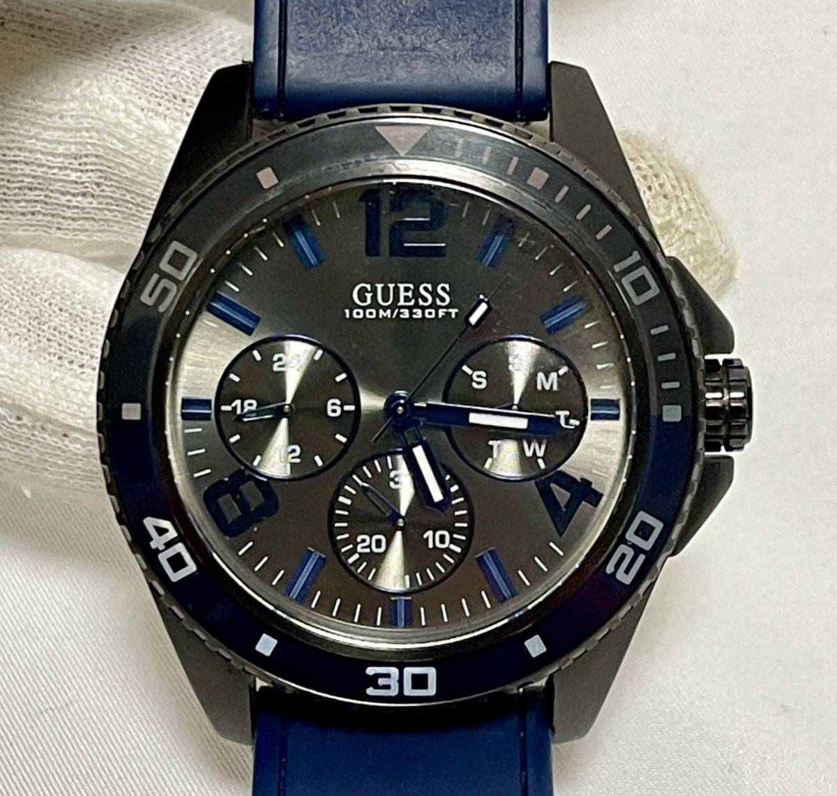 1円〜可動 GUESS ゲス 腕時計 COMPASS　(ゲス ウォッチ) W0593G2 メンズ 46mmサイズ_画像1
