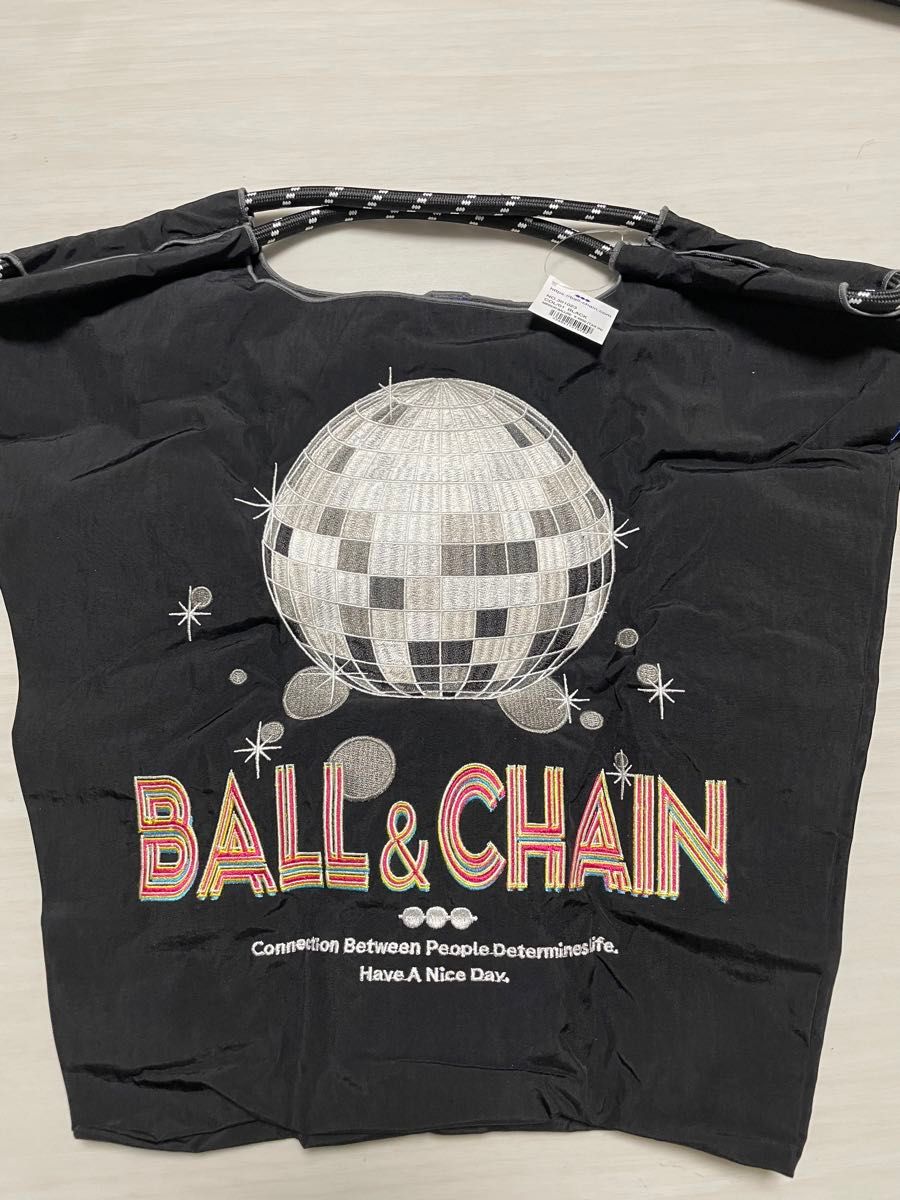 ボールアンドチェーン Ball&Chain エコバッグ ミラーボール M 黒 ボールアンドチェーン Ball&Chain エコバッグ ミラーボール M 黒
