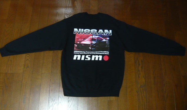 ☆nismo☆ニスモ☆日産☆NISSAN MOTORSPORTS INTERNATIONAL☆旧ロゴ☆日の丸☆絶版正規品☆トレーナー☆前後プリント☆ブラック☆希少☆_画像1