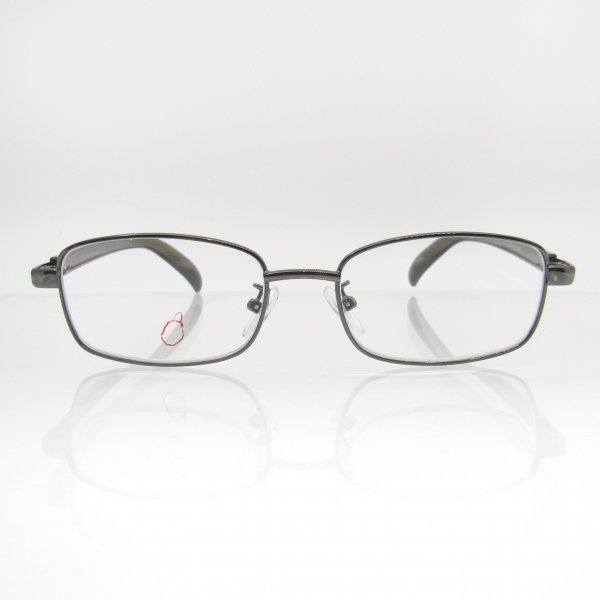【匿名配送】訳あり 老眼鏡 眼鏡 紳士向け スクエア メタル フルリム ガンメタル LIBRARY 4370 度数 +1.00 N070の画像2