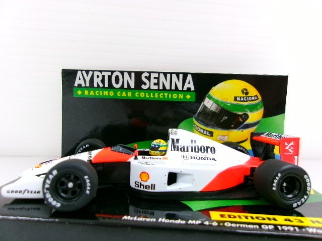 ミニチャンプス 1/43 マクラーレン ホンダ MP4/6 #1 ドイツGP 1991 ワールドチャンピオン A.セナ コレクション マルボロ仕様 (8179-513)_画像3