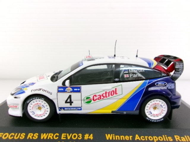 イクソ 1/43 フォード フォーカス RS WRC EVO3 #4 アクロポリスラリー 2003 ウィナー M.Martin (6144-160)_画像4