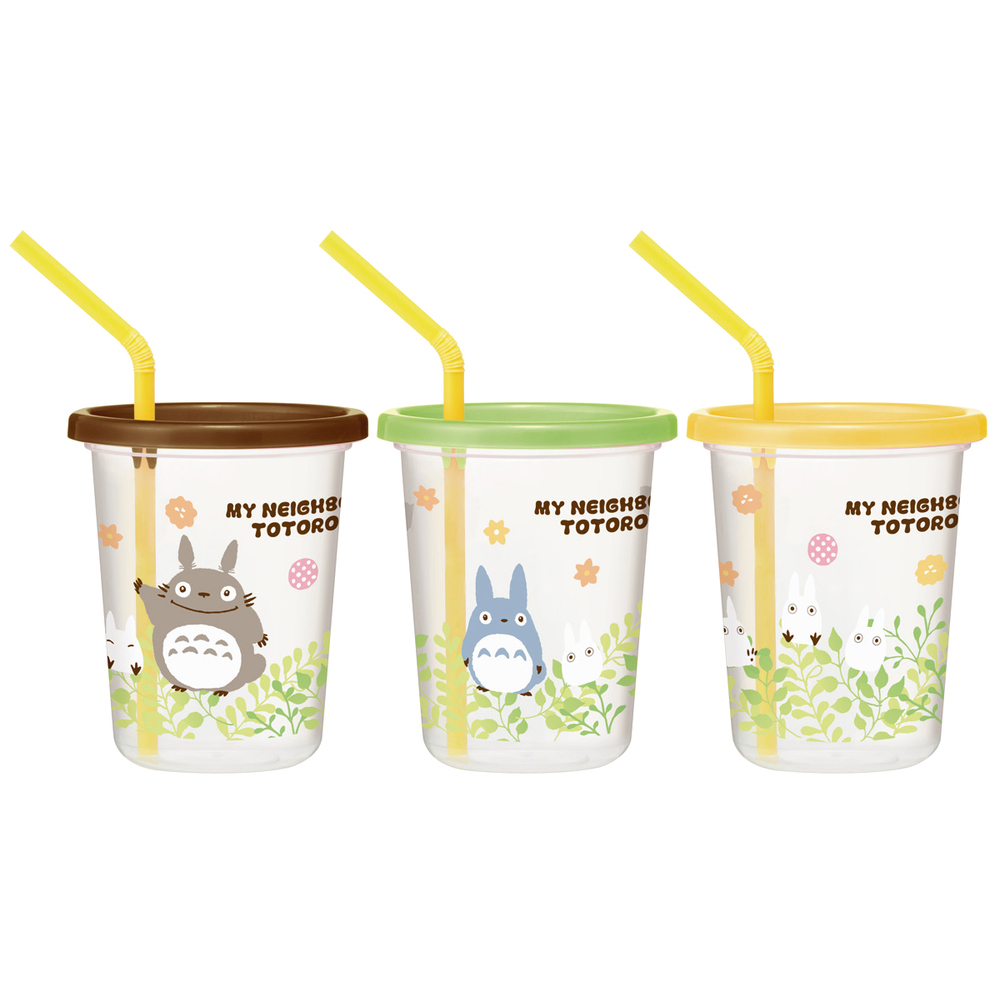 ☆ トトロプランツ プラスチック コップ セット 通販 子供 キッズ キャラクター ストロー付き タンブラー 蓋付き プラコップ ディズニー_画像1