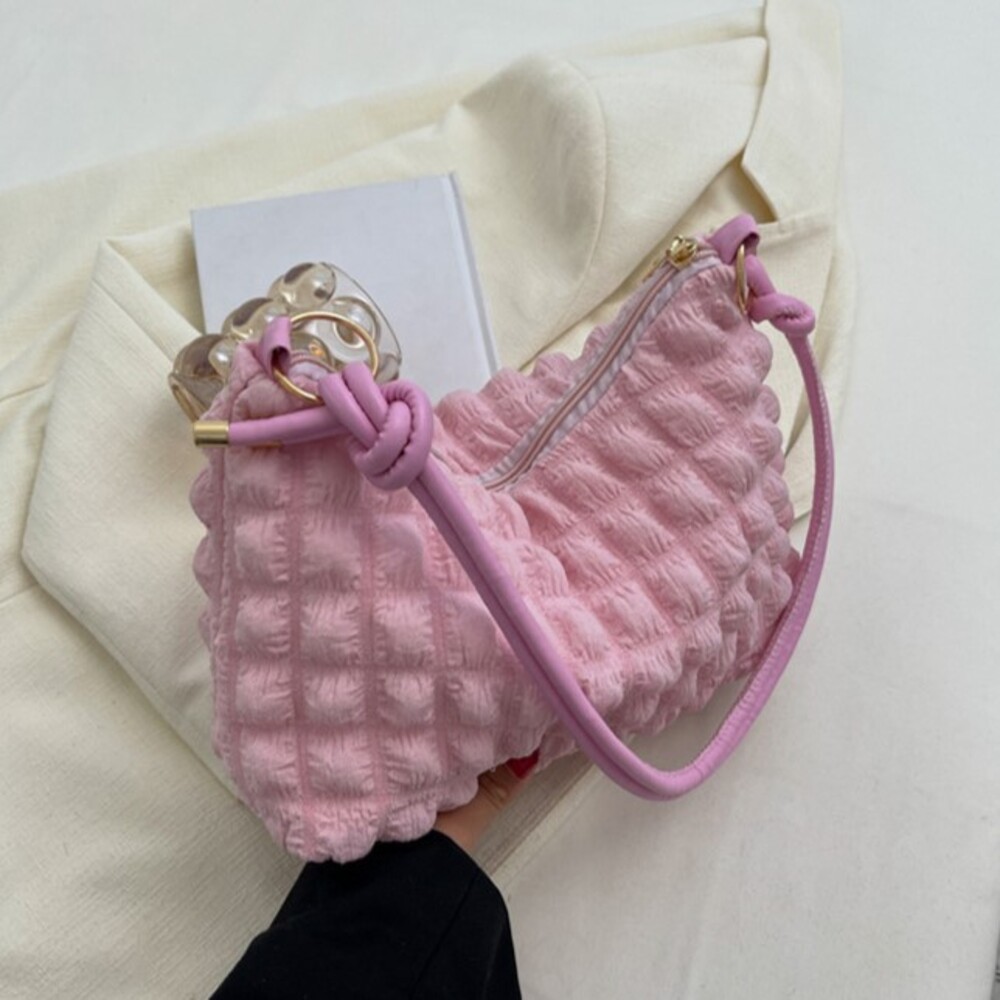 * pink * shoulder bag light weight stylish ysba5738 shoulder bag lady's shoulder .. bag Popcorn bag shoulder .. back 