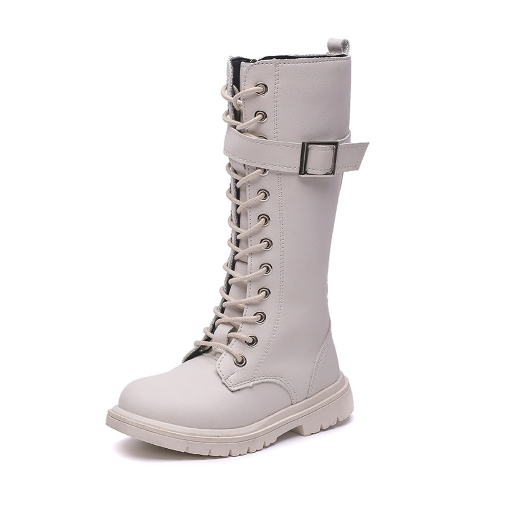 ☆ オフホワイト ☆ 27(17cm) ☆ キッズ ブーツ pkboots8778 キッズ ロングブーツ ロング ブーツ 女の子 マーテインブーツ ローヒール_画像1