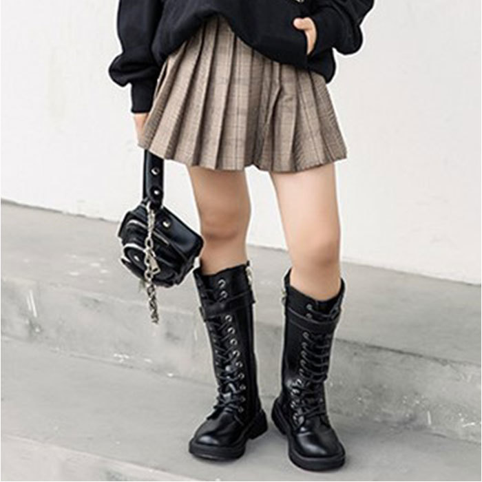 ☆ オフホワイト ☆ 27(17cm) ☆ キッズ ブーツ pkboots8778 キッズ ロングブーツ ロング ブーツ 女の子 マーテインブーツ ローヒール_画像6