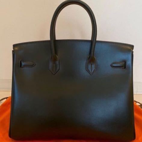 ◆◆◆ HERMES エルメス ボックスカーフ バーキン35 /濃いグリーン　正規品　未使用　美品　刻印あり_画像8