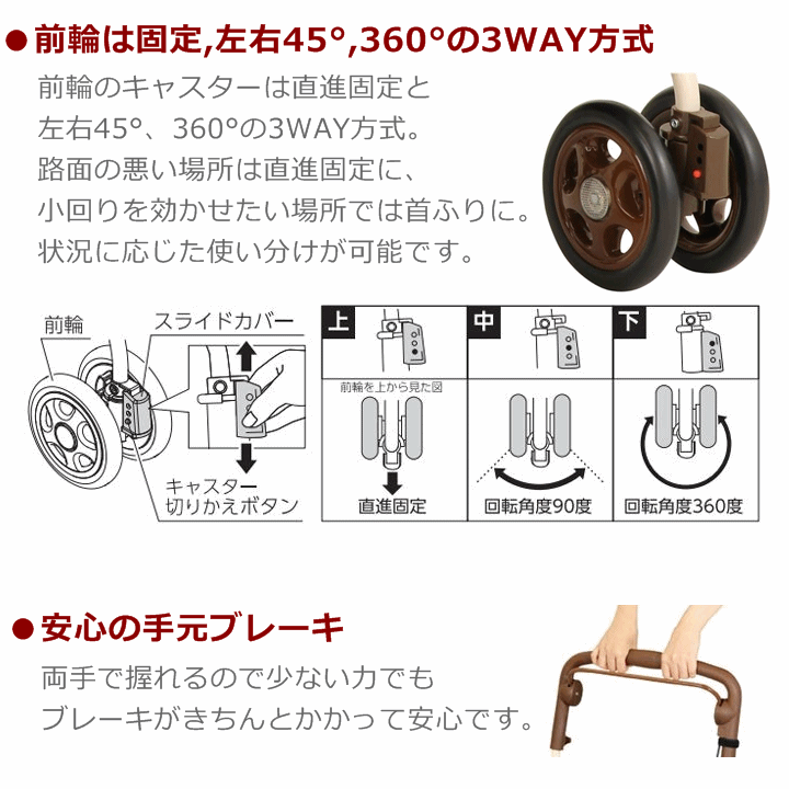 【平日15時まで即日出荷】ルミド（SIMD02）【介護用 カート シルバーカー 介護用 シルバーカー 老人 プレゼント 大容量 幸和製作所】_画像3