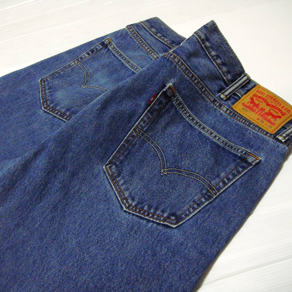 ■ヘビー厚手 14.5oz ^ ^ リーバイス505-4886 ストーンウォッシュ■W[38 inch] 実寸100cm L73cm ■アメリカ USA古着 N1 送料520■_画像1