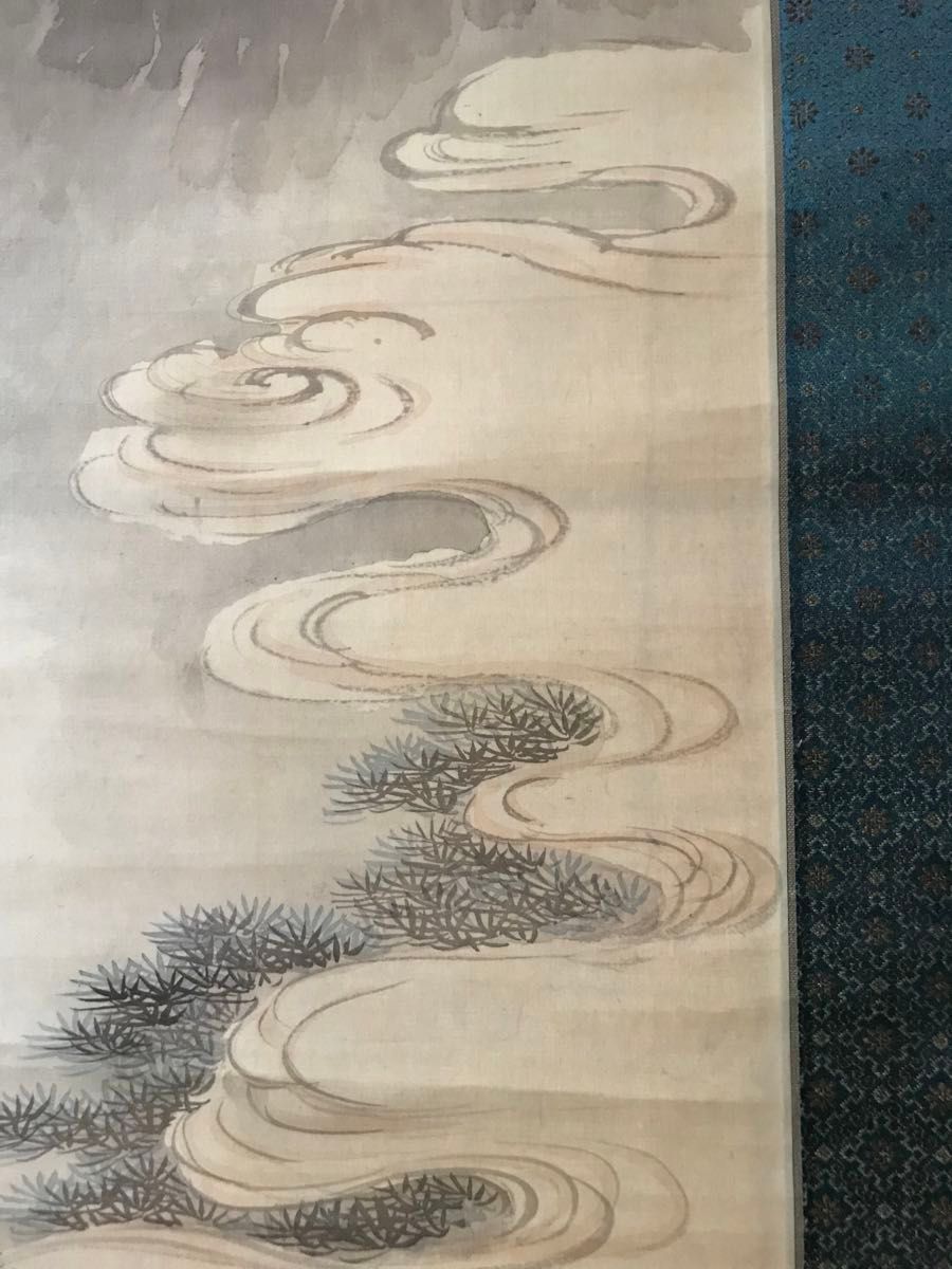 模写】野口小蘋 掛け軸『冨士松図』日本画 富士山 山水 絹本肉筆 模写】野口小蘋 掛け軸『冨士松図』日本画 富士山 山水 絹本肉筆