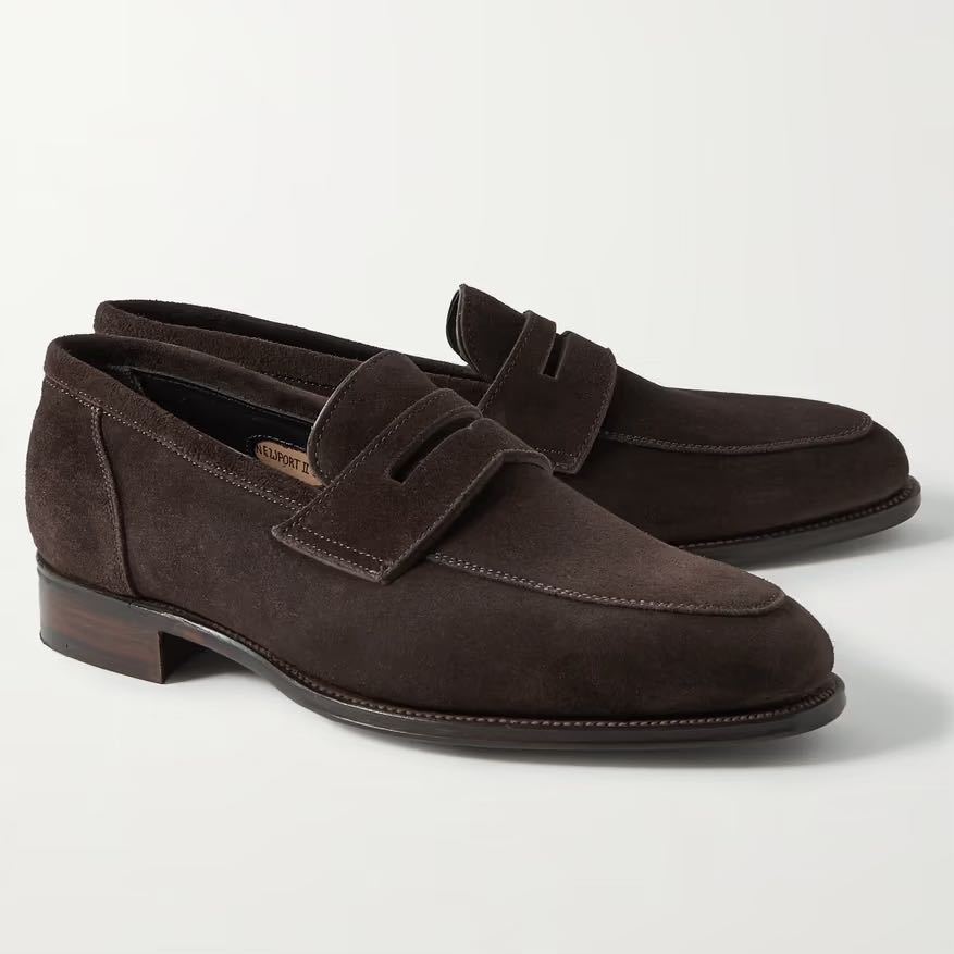  not yet sale in Japan new goods GEORGE CLEVERLEY x KINGSMAN suede Loafer UK6 dark brown NEWPORT George kre Bally shoes shoes 
