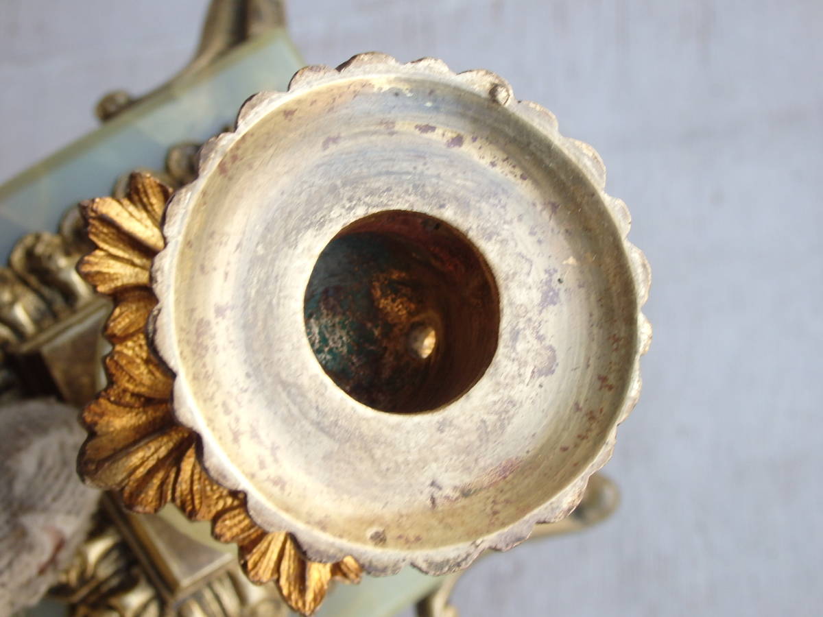 フランスアンティーク キャンドルスタンド　1880年 19世紀 ブロンズ 青銅 ホルダー 蝋燭立て 燭台 蚤の市 ブロカント ゴールド 素敵 古い _画像5