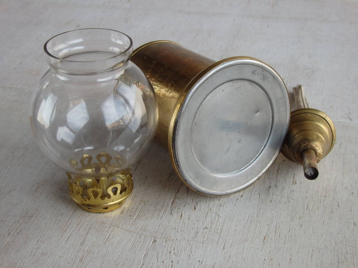 フランスアンティーク　オイルランプ 古い 蚤の市 ブロカント キャンプ 真鍮　ブラス ランタン 古道具 ナチュラル _画像8