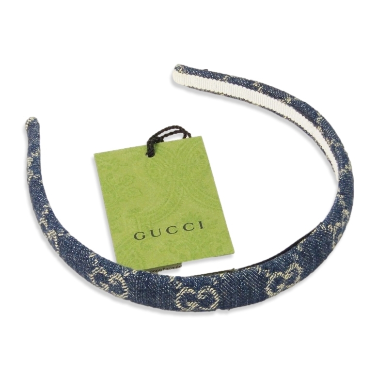 GUCCI グッチ カチューシャ 652835 3HAAH エコ ウォッシュド ヘアバンド レディース インディゴ デニム 22000063