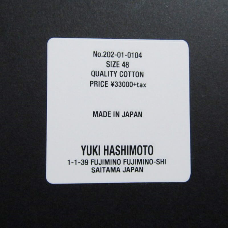 未使用 YUKI HASHIMOTO ユウキハシモト COLLAR STAY SHIRTS 202-01-0104 長袖シャツ ブラック 48 タグ付き 27104876_画像8