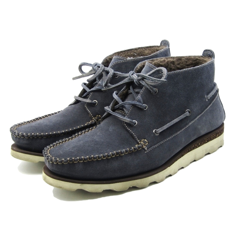 Clarks クラークス UK7.5G デーキン デッキ スエード Dakin Deck モカシンショートブーツ ネイビー 10007163_画像1