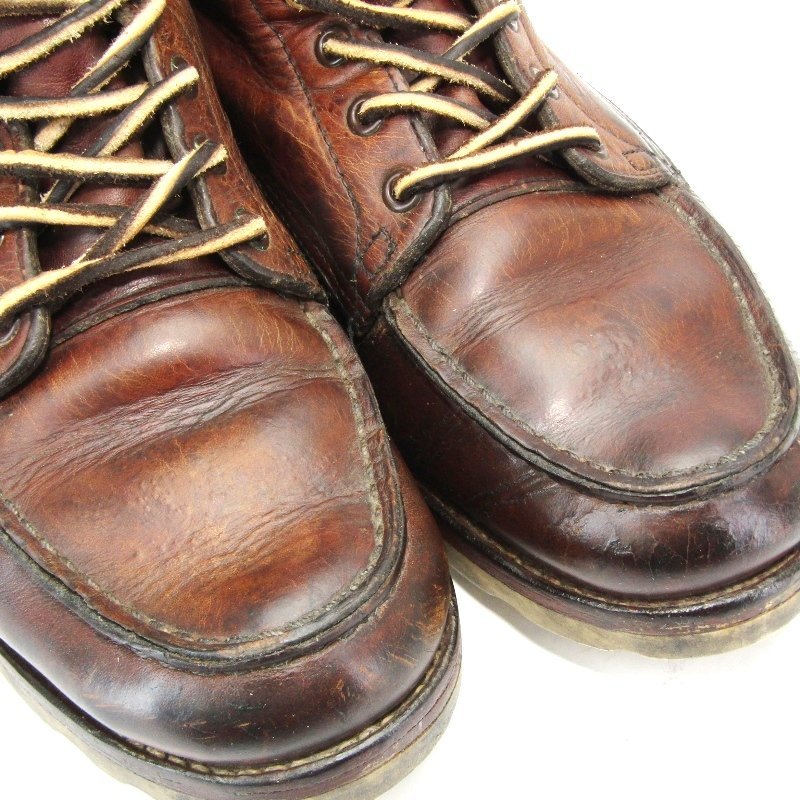 REDWING レッドウィング US6EE 24cm 877 アイリッシュセッター 白四角犬タグ 85年製 モックトゥ スクエアステッチ 茶 10006450_画像5