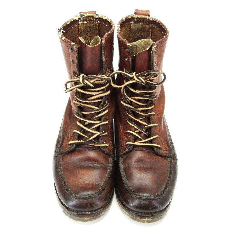 REDWING レッドウィング US6EE 24cm 877 アイリッシュセッター 白四角犬タグ 85年製 モックトゥ スクエアステッチ 茶 10006450_画像2