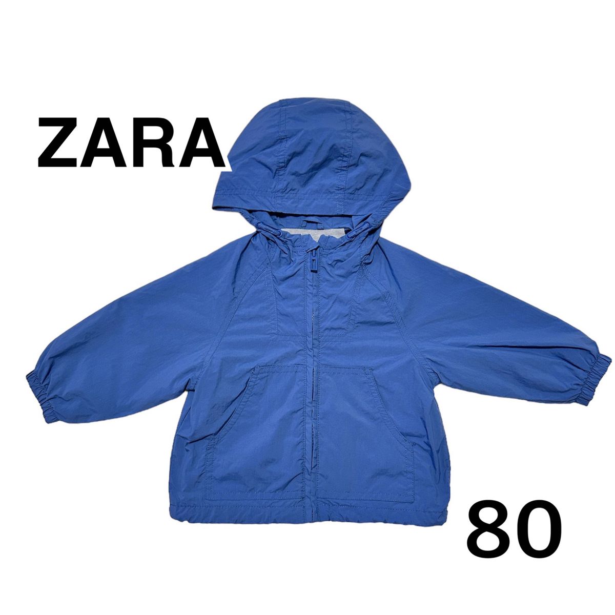 ZARA ザラ　ベビー　子供ネイビー　フード付きナイロンアウター　上着9〜12m 80サイズ