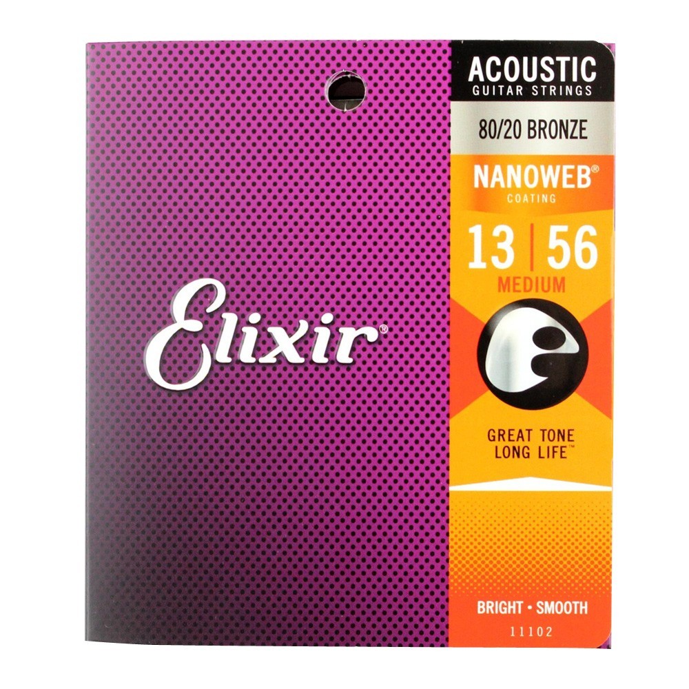 エリクサー ELIXIR 11102 ACOUSTIC NANOWEB Medium 13-56 アコースティックギター弦_画像1