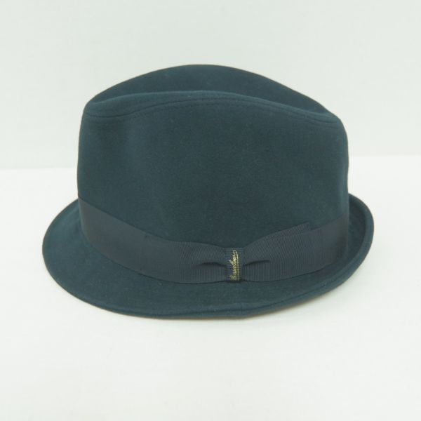 ＃01◇borsalino ボルサリーノ◇帽子 中折れ フェルト生地 ネイビー サイズ61 ＃720334_画像2