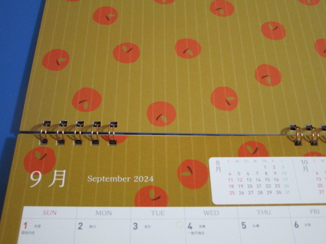 最新◇2024年/令和6年リング式卓上カレンダー■和柄■うさぎ、金魚、椿■日本の伝統、Japanese tradition、和風_画像4