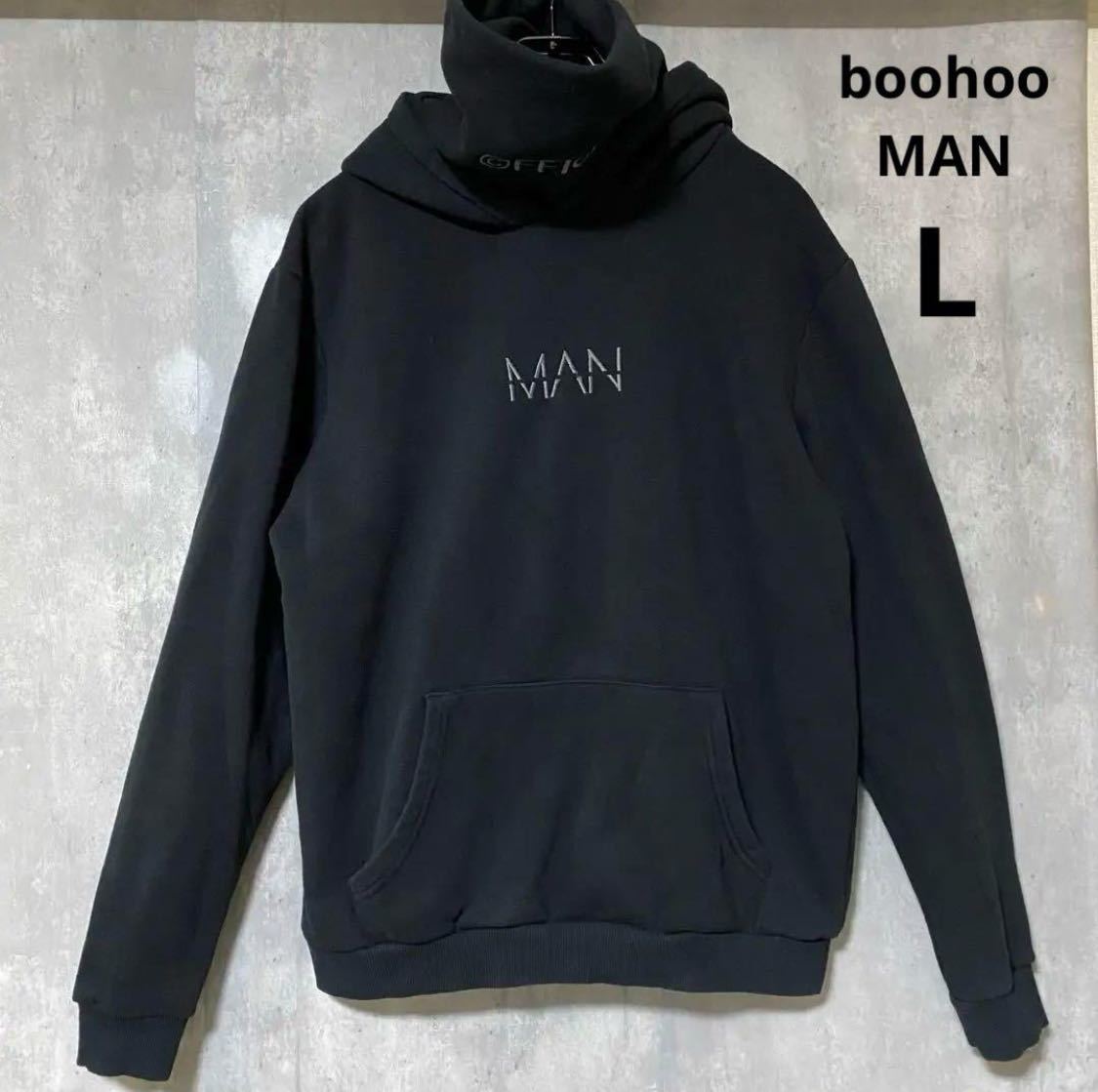 ブーフー　boohoo MAN パーカー　起毛　L ハイネック仕様