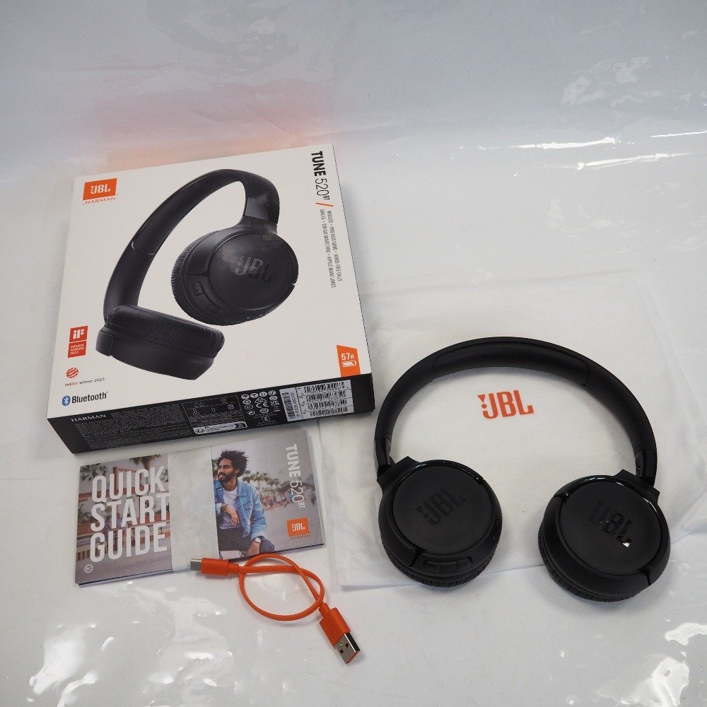 Th952831 JBL byHARMAN ヘッドホン TUNE 520BT 密閉型 ブラック 超美品/展示品_画像1