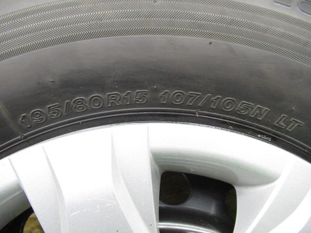 ★2864AMZ　トヨタ純正スチール　15×6.0J 6/139.7 +35　BRIDGESTONE　RD613　195/80R15 107/105N　夏セット　4本　☆新車外し　ハイエース_画像7