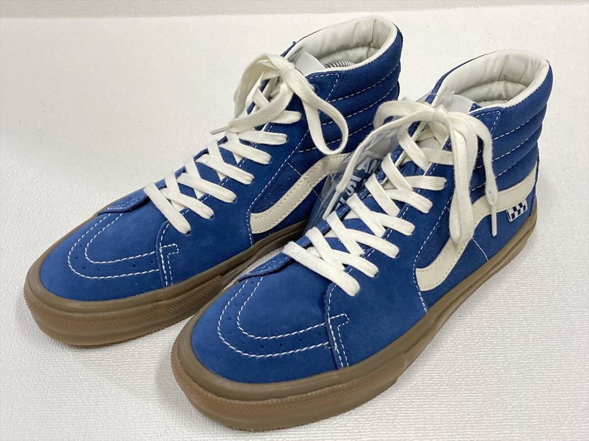 VANS レア!! SK-8 Hi SKATEBOARDING 青系 スエードｘキャンバス ガムソール POPCUSH US10 (28cm) アメリカ企画限定!! バンズ ハイトップ