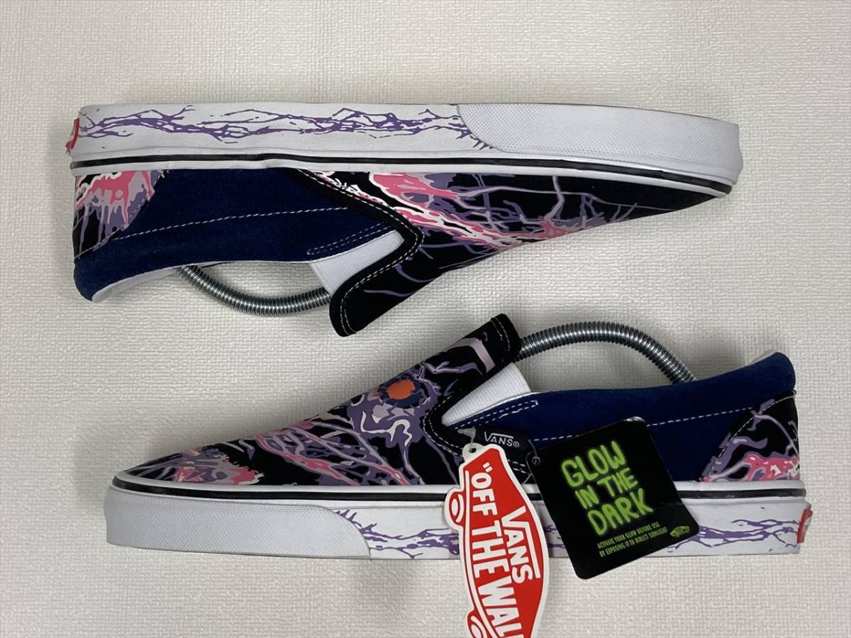 激レアモデル!! VANS スリッポン 黒x紺 キャンバス 紫 ピンク GLOW スカル US10.5 (28.5cm) SLIPON アメリカ企画限定!! バンズ_画像6