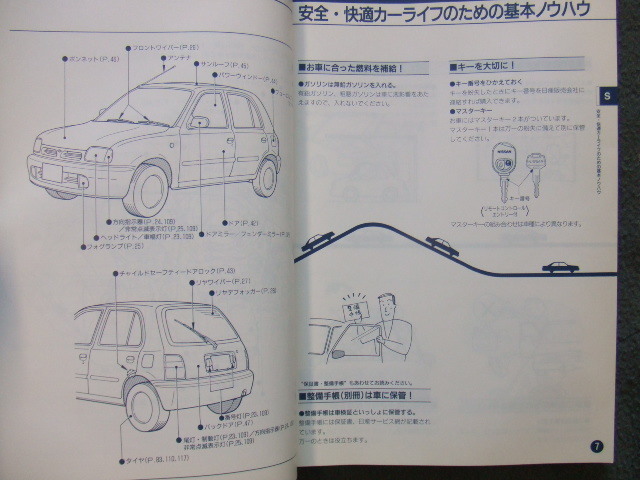 日産 ニッサン K11 マーチ 取扱説明書 MARCH 印刷 1994年4月 の画像5