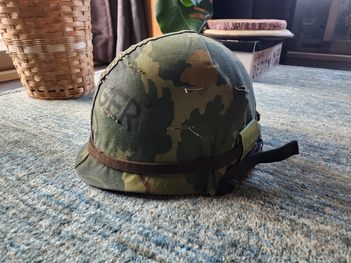 (米軍)ベトナム戦争usアーミーリアルレプリカヘルメット_画像1